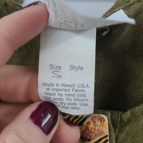 Tapestries by hauoli Hawaii olive green dress - Picture 4 of 4